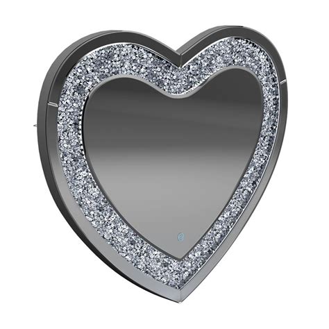 heart shaped mirror with lights